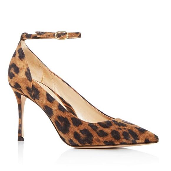 MARION PARKE Muse Leopard Pumps Brown Ankle Strap Pointed Toe Women's 35.5US/5.5 - Picture 9 of 9
